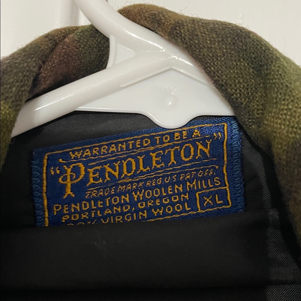 Pendleton Vintage 1970’s Plaid Virgin Wool Thin Button Down Blazer (Size: XL) - Picture 2 of 5